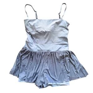 Blogilates Pop Flex Corset Slate Blue Tulle Skirt Sleeveless Jumpsuit Work Out